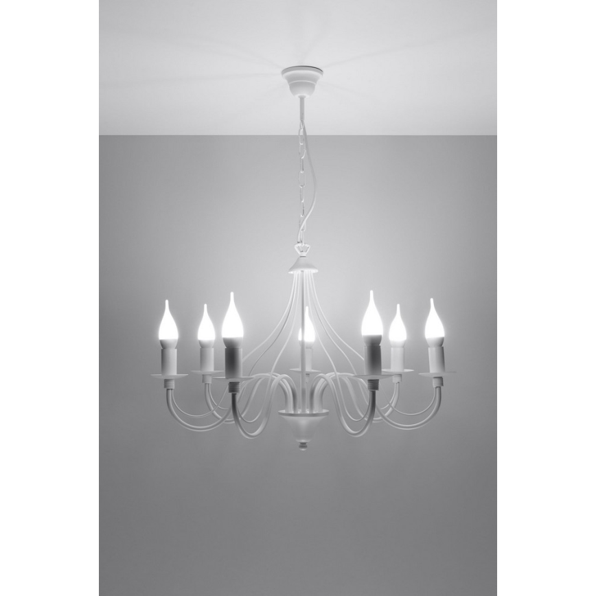 Kette-Kronleuchter MINERWA 7 7xE14/40W/230V weiß