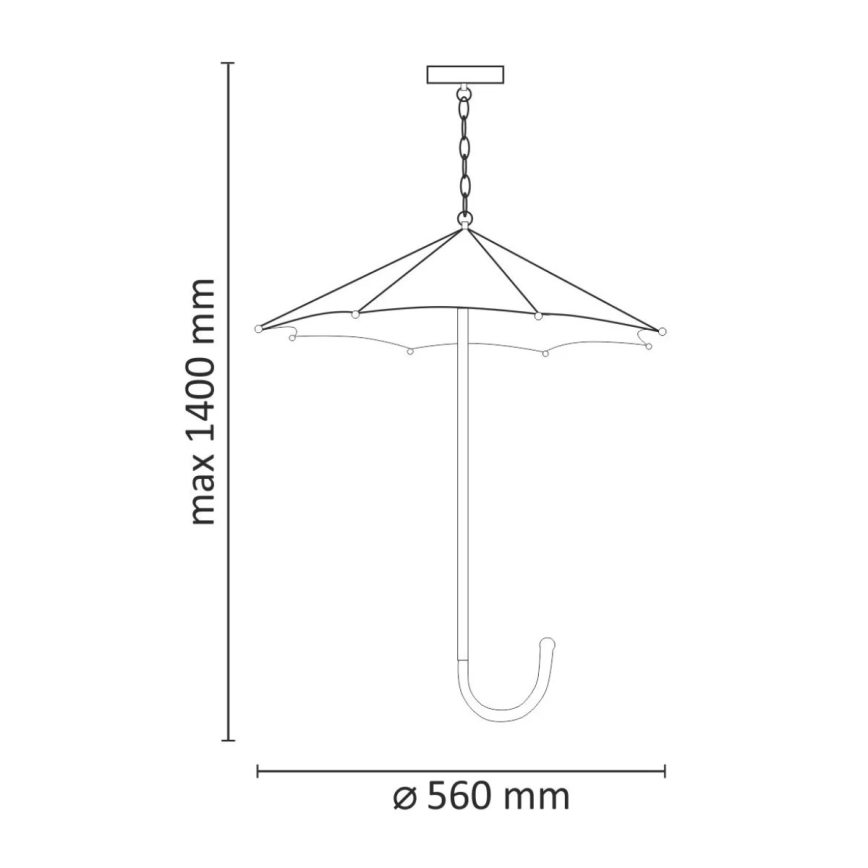 Kette-Kronleuchter PARASOL 3xE27/20W/230V