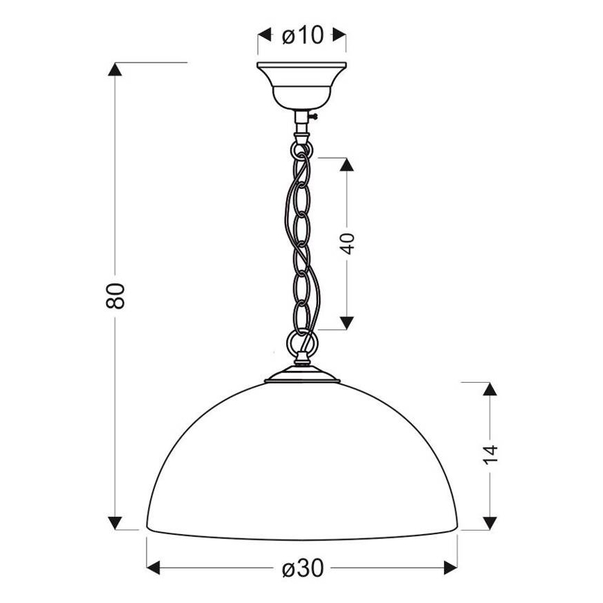 Ketten-Kronleuchter SUGAR 1xE27/60W/230V weiß/gold