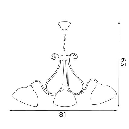 Kronleuchter an Kette ANTICA 3xE27/60W/230V