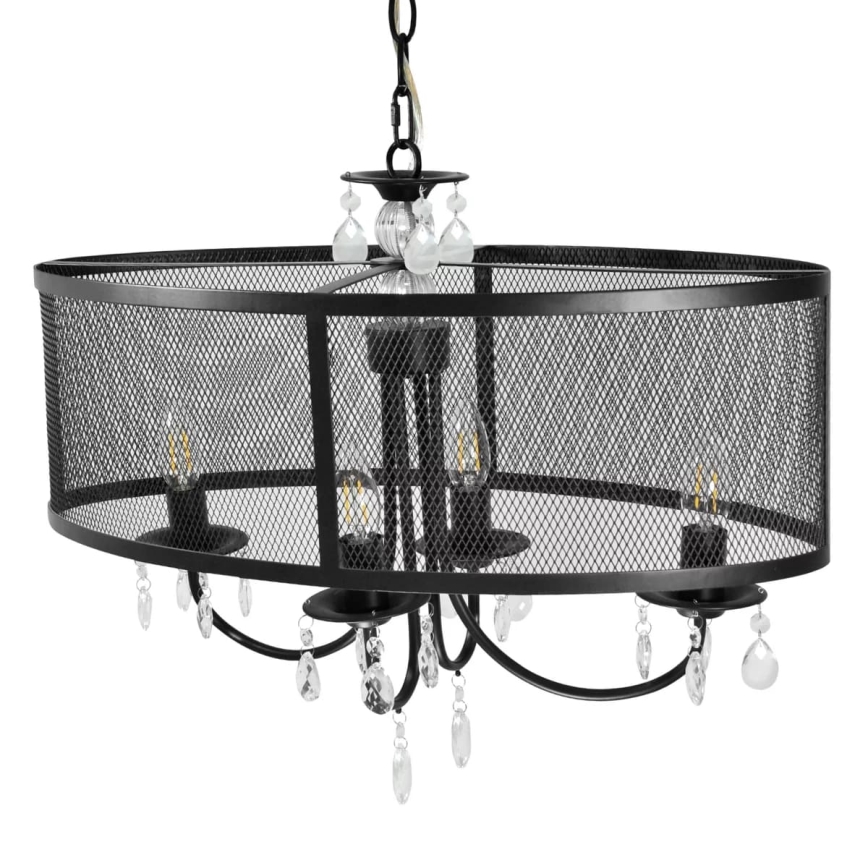 Kettenleuchte BRESSO 4xE14/12W/230V schwarz