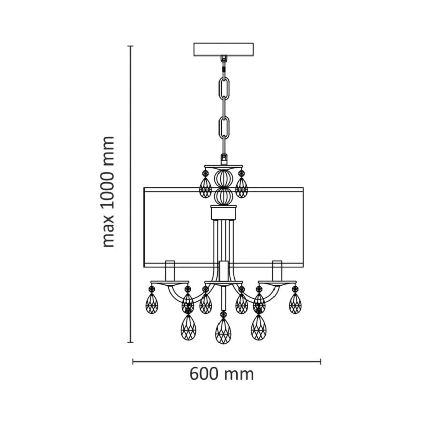 Kettenleuchte BRESSO 4xE14/12W/230V schwarz