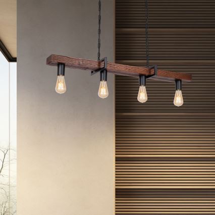 Kronleuchter an Kette HARD 4xE27/60W/230V Kiefer