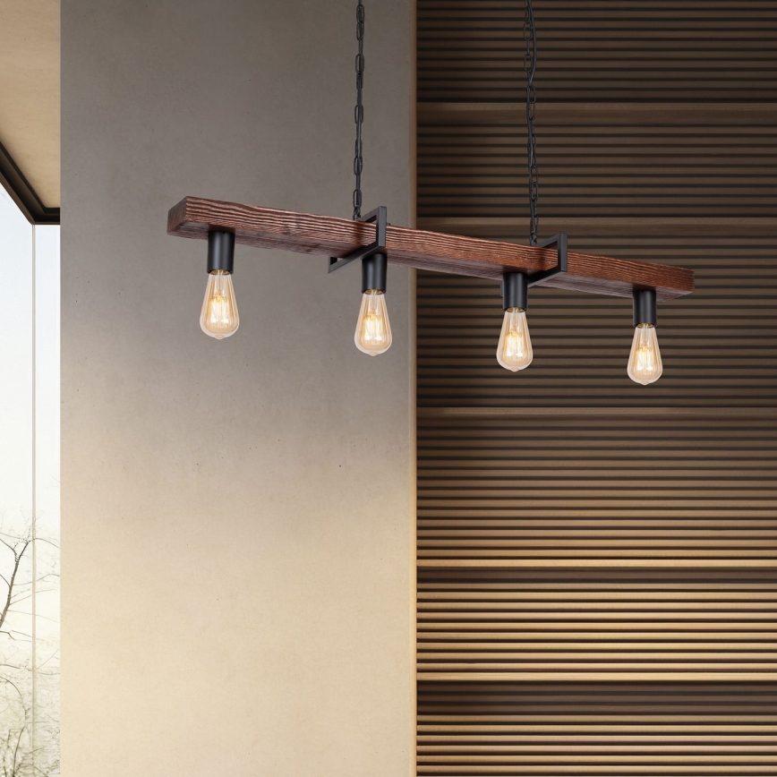 Kronleuchter an Kette HARD 4xE27/60W/230V Kiefer