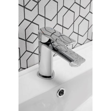 KFA Armatura 4422-815-00 - Waschbeckenarmatur + Ablauf mit Überlauf AGAT 15,2 cm glänzendes Chrom