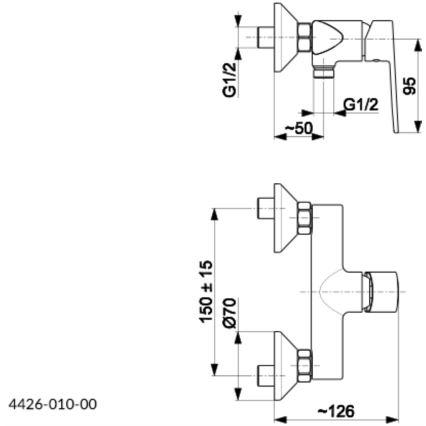 KFA Armatura 4426-010-00 - Duscharmatur AGAT glänzendes Chrom
