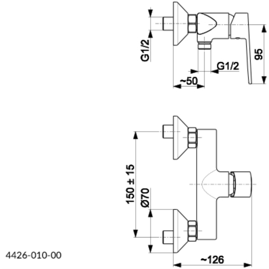 KFA Armatura 4426-010-00 - Duscharmatur AGAT glänzendes Chrom