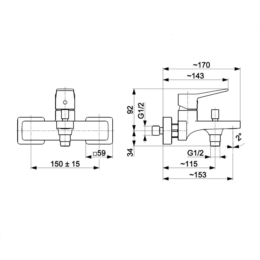 KFA Armatura 4524-010-44 - Badewannenarmatur MALAGA weiß