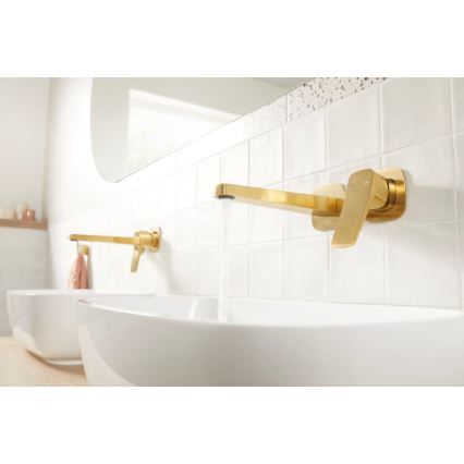 KFA Armatura 4529-810-31 - Waschtischarmatur zur Unterputzmontage MALAGA, gebürstetes Gold