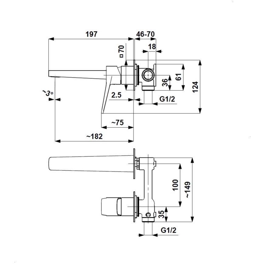 KFA Armatura 4529-810-61 - Einhebel-Waschtischarmatur zur Unterputzmontage MALAGA Metallic-Grau