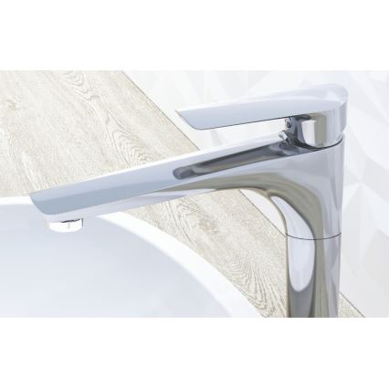 KFA Armatura 5022-712-00 - Waschbeckenarmatur + Ablauf mit Überlauf TANZANIT 28,4 cm glänzendes Chrom