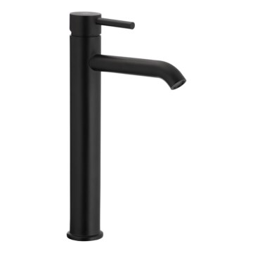 KFA Armatura 5032-612-81 - Waschbeckenarmatur + Ablauf mit Überlauf MOZA 33 cm matt schwarz