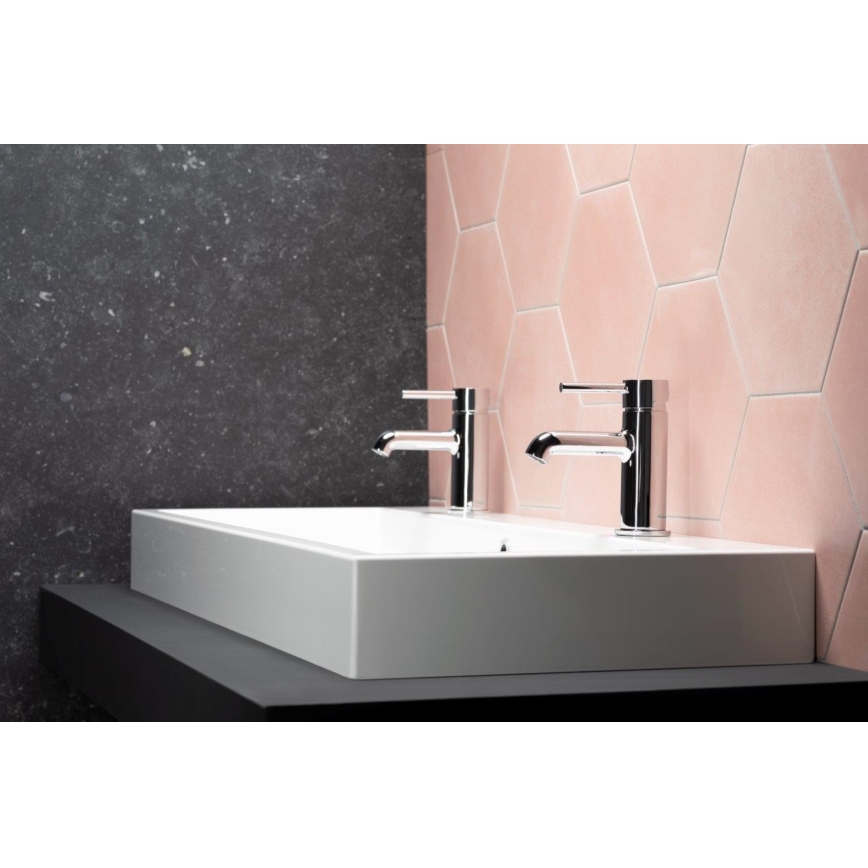 KFA Armatura 5032-815-00 - Waschbeckenarmatur + Ablauf mit Überlauf MOZA 15,2 cm glänzendes Chrom