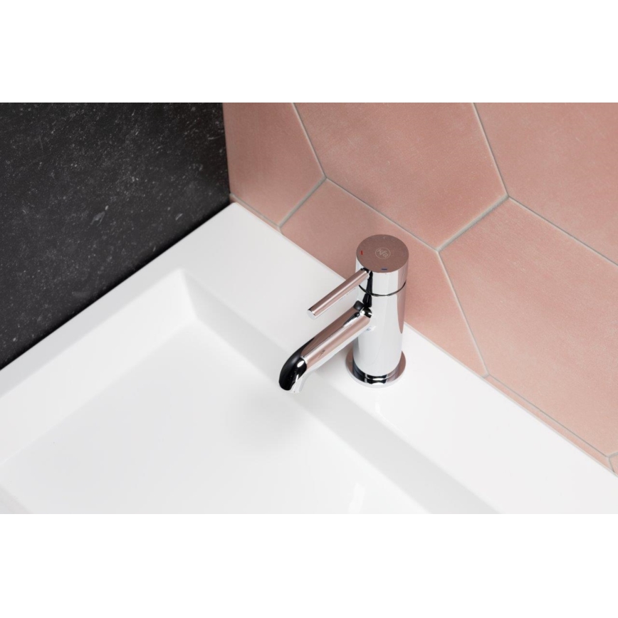 KFA Armatura 5032-815-00 - Waschbeckenarmatur + Ablauf mit Überlauf MOZA 15,2 cm glänzendes Chrom
