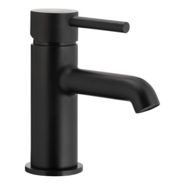 KFA Armatura 5032-815-81 - Waschbeckenarmatur + Ablauf mit Überlauf MOZA 15,2 cm matt schwarz