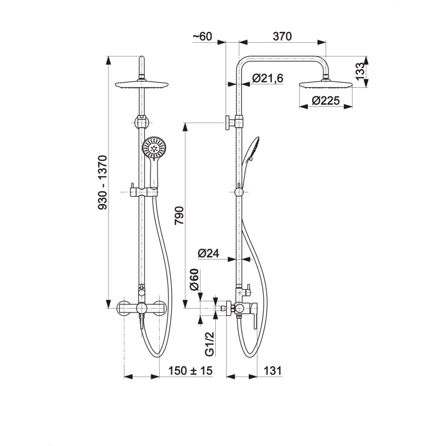 KFA Armatura 5036-910-00 - Duschset mit Armatur MOZA glänzendes Chrom