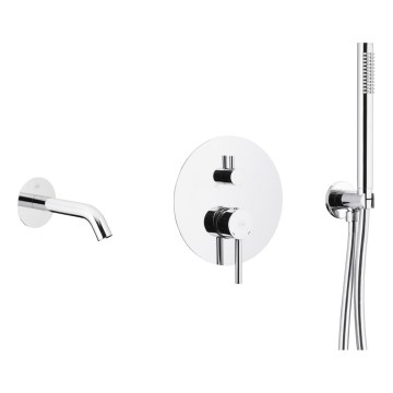 KFA Armatura 5039-401-00 - Badewannengarnitur mit Unterputz-Armatur MOZA glänzendes Chrom