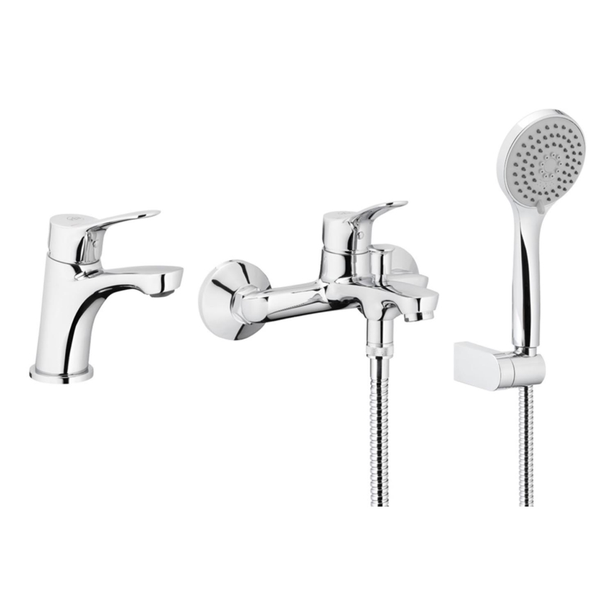 KFA Armatura 5241-003-00 - Badewannenset mit Wasserhahn + Waschbeckenarmatur MORRIS glänzendes Chrom