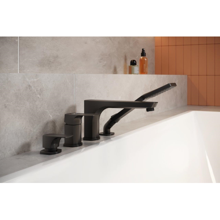 KFA Armatura 5535-210-81 - Badewannenarmatur 4-Loch MOKAIT Messing/matt schwarz