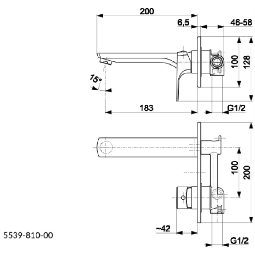 KFA Armatura 5539-810-00 - Waschbeckenarmatur für Unterputzmontage MOKAIT glänzendes Chrom
