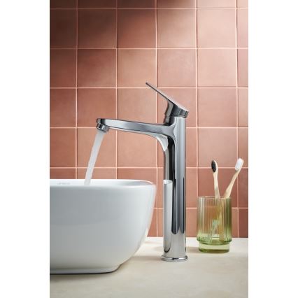 KFA Armatura 5552-712-00 - Waschbeckenarmatur + Ablauf mit Überlauf OTAVA 30,2 cm glänzendes Chrom