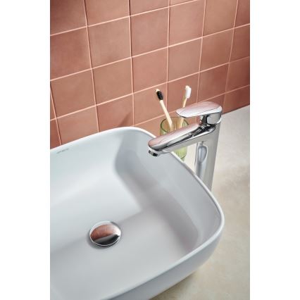 KFA Armatura 5552-712-00 - Waschbeckenarmatur + Ablauf mit Überlauf OTAVA 30,2 cm glänzendes Chrom
