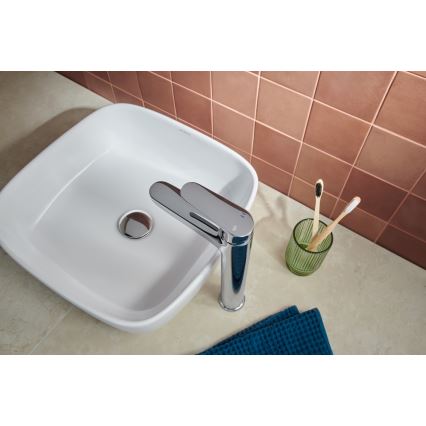 KFA Armatura 5552-712-00 - Waschbeckenarmatur + Ablauf mit Überlauf OTAVA 30,2 cm glänzendes Chrom