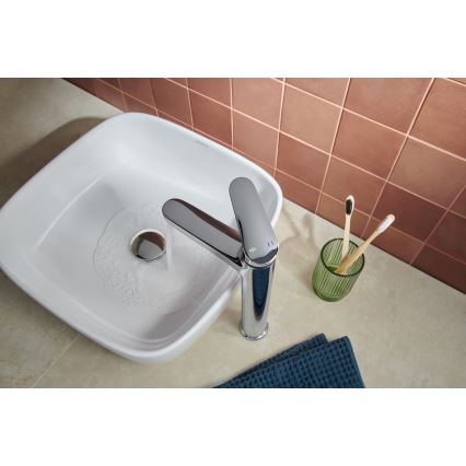 KFA Armatura 5552-712-00 - Waschbeckenarmatur + Ablauf mit Überlauf OTAVA 30,2 cm glänzendes Chrom