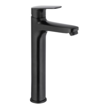 KFA Armatura 5552-712-81 - Waschbeckenarmatur + Ablauf mit Überlauf OTAVA 30,2 cm matt schwarz