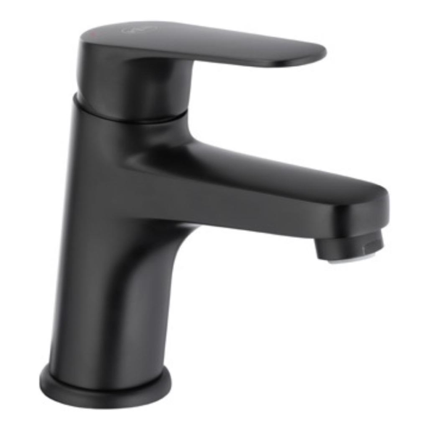 KFA Armatura 5552-815-81 - Waschbeckenarmatur + Ablauf mit Überlauf OTAVA 15 cm matt schwarz