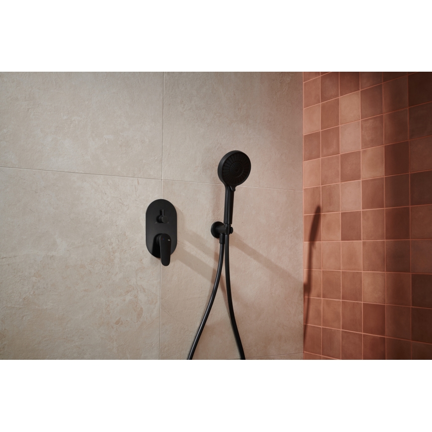 KFA Armatura 5559-501-81 - Duschset mit Unterputzarmatur OTAVA matt schwarz