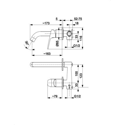 KFA Armatura 5559-810-81 - Unterputz-Waschtischarmatur OTAVA matt schwarz