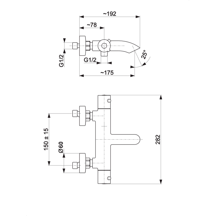 KFA Armatura 5734-010-81 - Thermostatische Badewannenarmatur MOZA matt schwarz