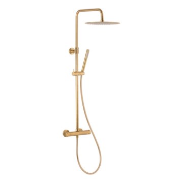 KFA Armatura 5736-920-31 - Duschgarnitur mit thermostatischer Armatur MOZA geschliffen golden