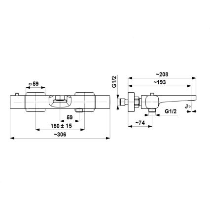 KFA Armatura 5754-010-34 - Thermostatische Wannenarmatur MALAGA Roségold