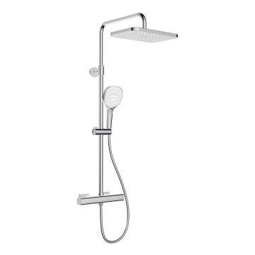 KFA Armatura 5756-910-00 - Duschset mit Thermostat-Armatur MALAGA, Hochglanz-Chrom