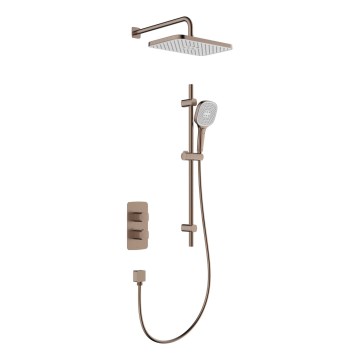 KFA Armatura 5759-301-34 - Duschgarnitur mit thermostatischer Unterputz-Armatur MALAGA Roségold