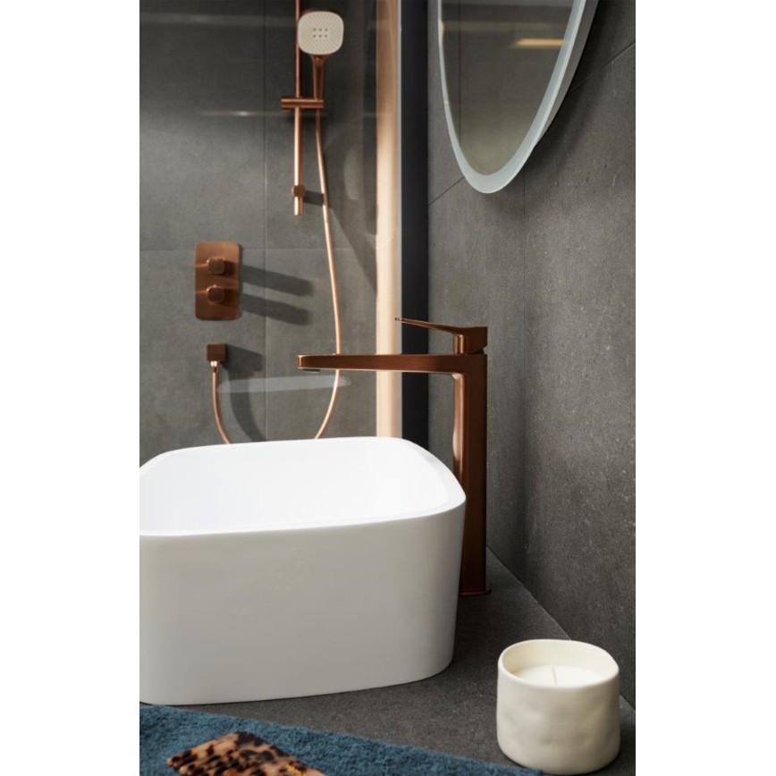 KFA Armatura 5759-301-34 - Duschgarnitur mit thermostatischer Unterputz-Armatur MALAGA Roségold