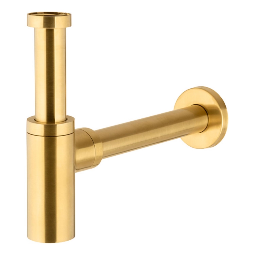 KFA Armatura 600-003-31 - Runder Siphon Messing/geschliffen golden
