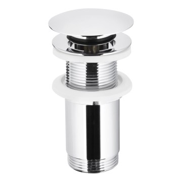 KFA Armatura 660-253-00 - Waschbeckenabfluss ohne Überlauf CLICK-CLACK d 6,6 cm glänzendes Chrom