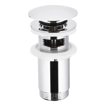 KFA Armatura 660-254-00 - Waschbeckenablauf mit Überlauf CLICK-CLACK d 6,6 cm glänzendes Chrom
