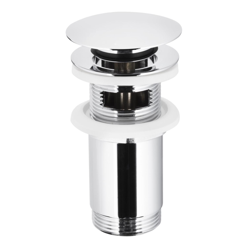 KFA Armatura 660-254-00 - Waschbeckenablauf mit Überlauf CLICK-CLACK d 6,6 cm glänzendes Chrom