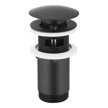 KFA Armatura 660-254-81 - Waschbeckenablauf mit Überlauf CLICK-CLACK d 6,6 cm Messing/matt schwarz