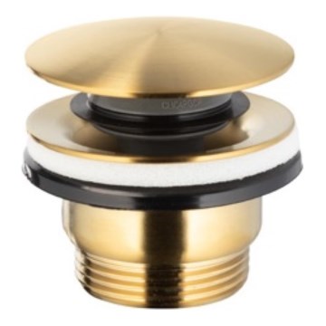 KFA Armatura 660-320-31 - Ablaufgarnitur CLICK-CLACK d 6,6 cm Edelstahl/geschliffen golden
