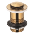 KFA Armatura 660-353-31 - Waschbeckenabfluss ohne Überlauf CLICK-CLACK d 6,2 cm Messing/geschliffen golden