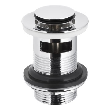 KFA Armatura 660-354-00 - Waschbeckenablauf mit Überlauf CLICK-CLACK d 6,2 cm glänzendes Chrom