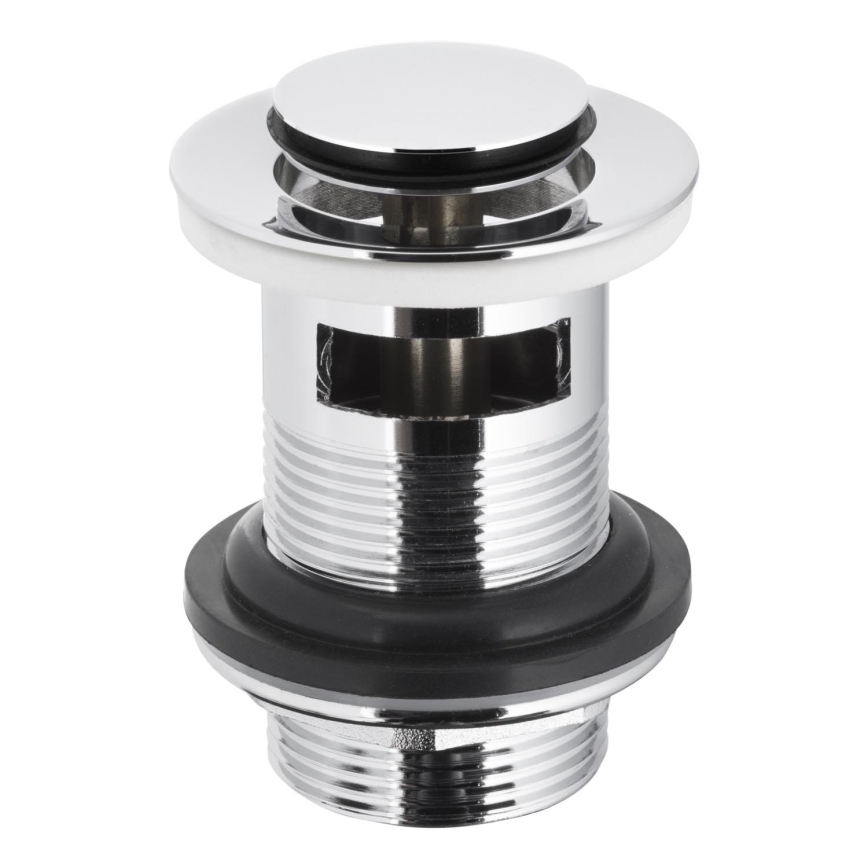 KFA Armatura 660-354-00 - Waschbeckenablauf mit Überlauf CLICK-CLACK d 6,2 cm glänzendes Chrom