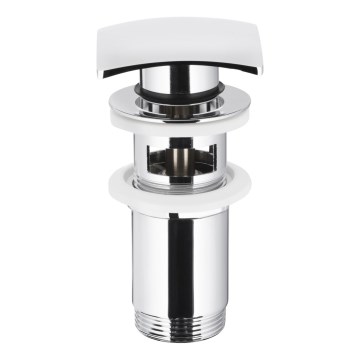 KFA Armatura 660-454-00 - Waschbeckenablauf mit Überlauf CLICK-CLACK 7x7 cm glänzendes Chrom