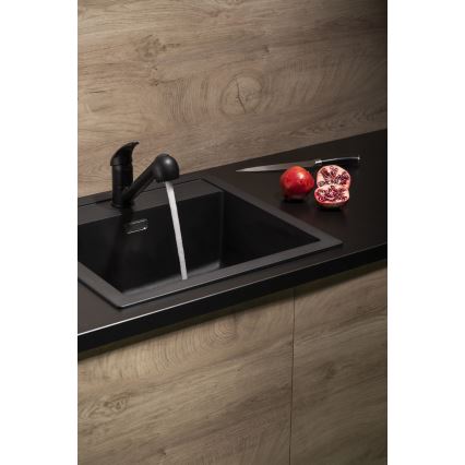 KFA Armatura 6613-110-81 - Wasserhahn/Armatur mit herausziehbarem Sprühkopf INDIRA Messing/matt schwarz