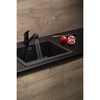 KFA Armatura 6613-110-81 - Wasserhahn/Armatur mit herausziehbarem Sprühkopf INDIRA Messing/matt schwarz